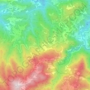 Topografisk kort La Carta, højde, terræn