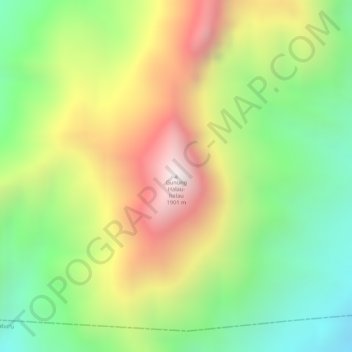 Topografisk kort Mount Halau-halau, højde, terræn
