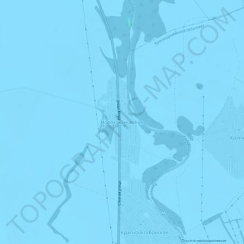 Topografisk kort Novokokhanovskoye, højde, terræn