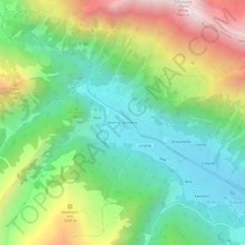 Topografisk kort Maiern - Masseria, højde, terræn