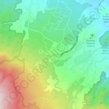 Topografisk kort Ciater, højde, terræn