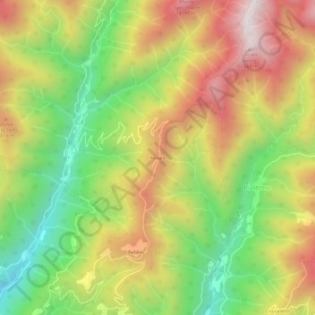 Topografisk kort Renaio, højde, terræn