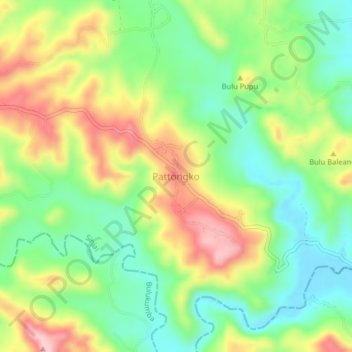 Topografisk kort Pattongko, højde, terræn