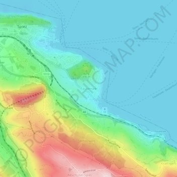 Topografisk kort Faulensee, højde, terræn