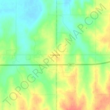 Topografisk kort Countyline, højde, terræn