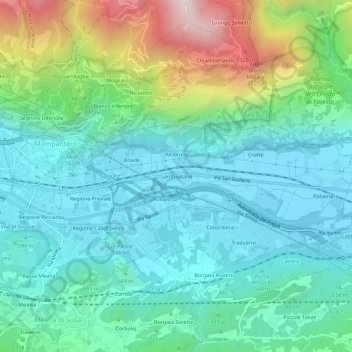 Topografisk kort San Giuliano, højde, terræn