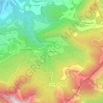 Topografisk kort Buchenhöhe, højde, terræn