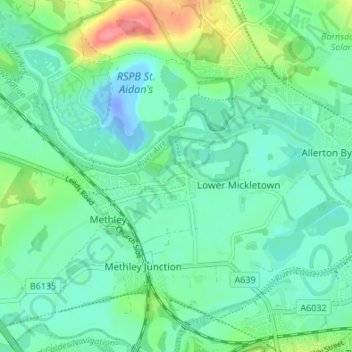 Topografisk kort Mickletown, højde, terræn