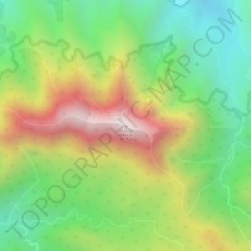 Topografisk kort Gunung Rakutak, højde, terræn