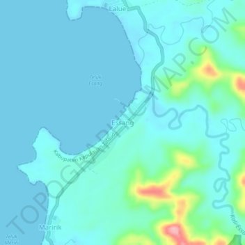 Topografisk kort Essang, højde, terræn