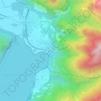 Topografisk kort Campo Mezzola, højde, terræn