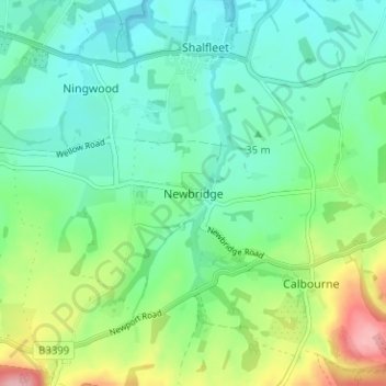Topografisk kort Newbridge, højde, terræn