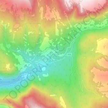 Topografisk kort Paneveggio, højde, terræn