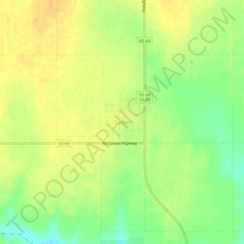 Topografisk kort Turpin, højde, terræn