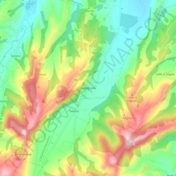 Topografisk kort Badagnano, højde, terræn
