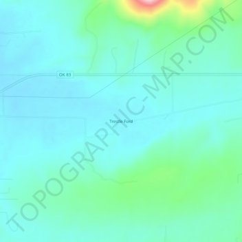 Topografisk kort Trestle Ford, højde, terræn