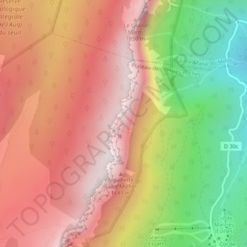 Topografisk kort Tour Isabelle, højde, terræn