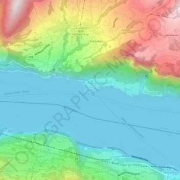 Topografisk kort Betlis, højde, terræn