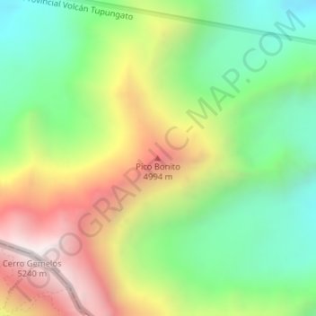 Topografisk kort Pico Bonito, højde, terræn