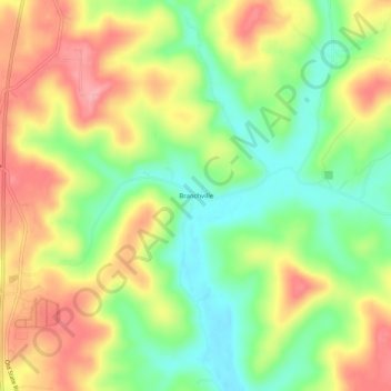 Topografisk kort Branchville, højde, terræn