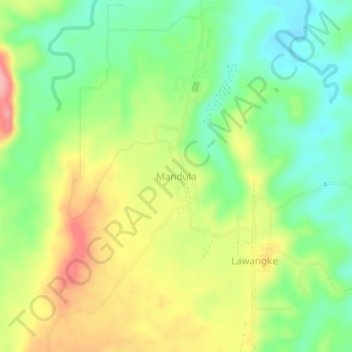 Topografisk kort Mandula, højde, terræn