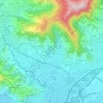 Topografisk kort Quintino Basso, højde, terræn