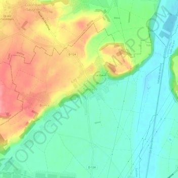 Topografisk kort Satolas, højde, terræn
