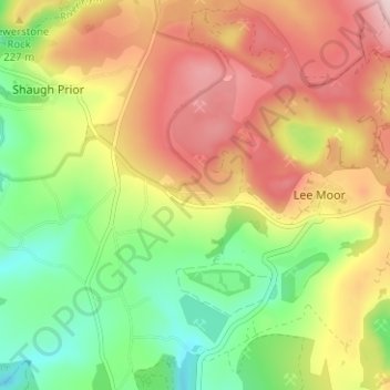 Topografisk kort Wotter, højde, terræn