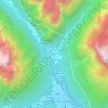 Topografisk kort Listolade (Ristolade), højde, terræn