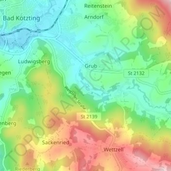 Topografisk kort Weißenholz, højde, terræn