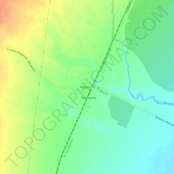 Topografisk kort Retamito, højde, terræn