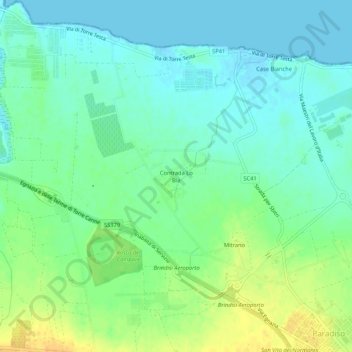 Topografisk kort Contrada Lo Bia, højde, terræn