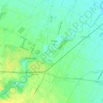 Topografisk kort Fiesso, højde, terræn
