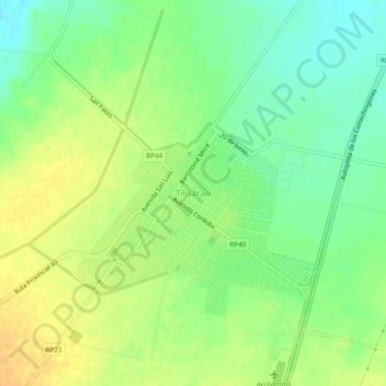 Topografisk kort Tilisarao, højde, terræn