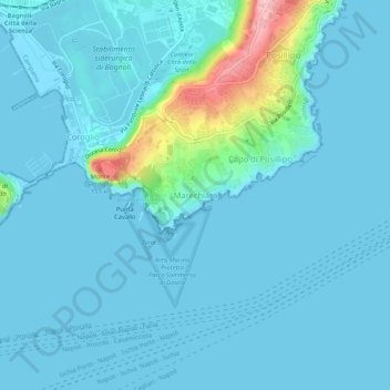 Topografisk kort Marechiaro, højde, terræn
