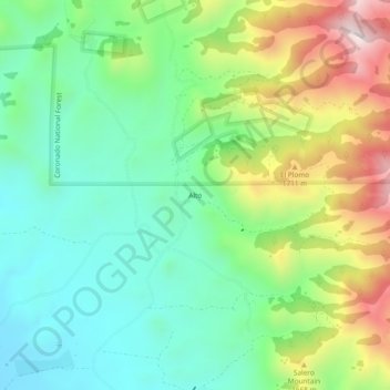 Topografisk kort Alto, højde, terræn