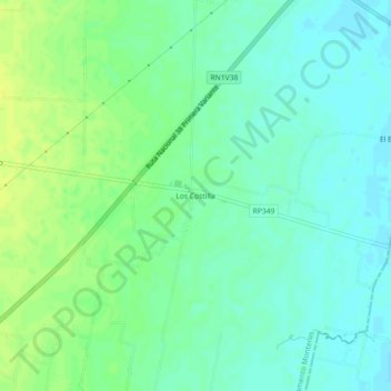 Topografisk kort Los Costilla, højde, terræn