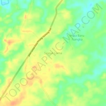 Topografisk kort Siopuk Lama, højde, terræn