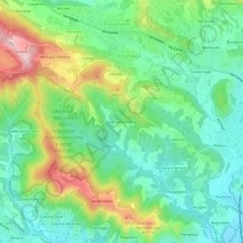 Topografisk kort Galbusera Bianca, højde, terræn