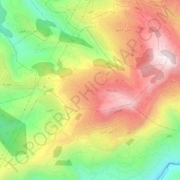 Topografisk kort Abey, højde, terræn