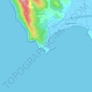Topografisk kort Talamone, højde, terræn
