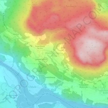 Topografisk kort Oberdörfl, højde, terræn