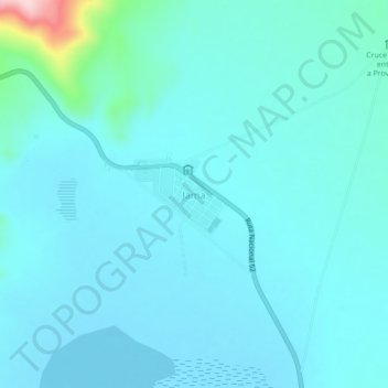 Topografisk kort Jama, højde, terræn