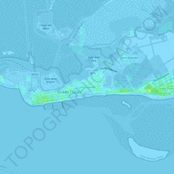Topografisk kort Città Giardino, højde, terræn