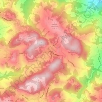 Topografisk kort Lame, højde, terræn