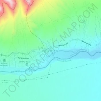 Topografisk kort Blanco Encalada, højde, terræn