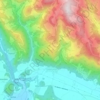 Topografisk kort Bösenort, højde, terræn