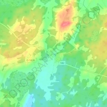 Topografisk kort Älmestad, højde, terræn