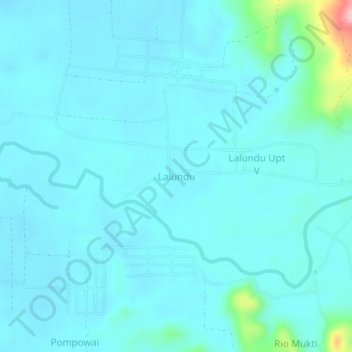 Topografisk kort Lalundu, højde, terræn
