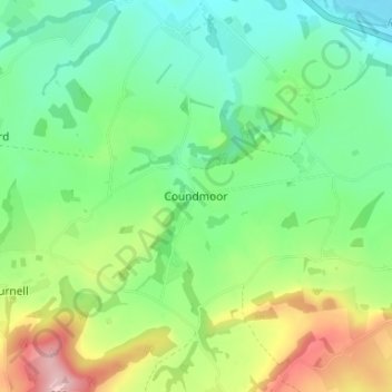 Topografisk kort Coundmoor, højde, terræn